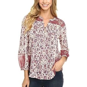 LUCKY BRAND Women's Woven Mixed Floral Top